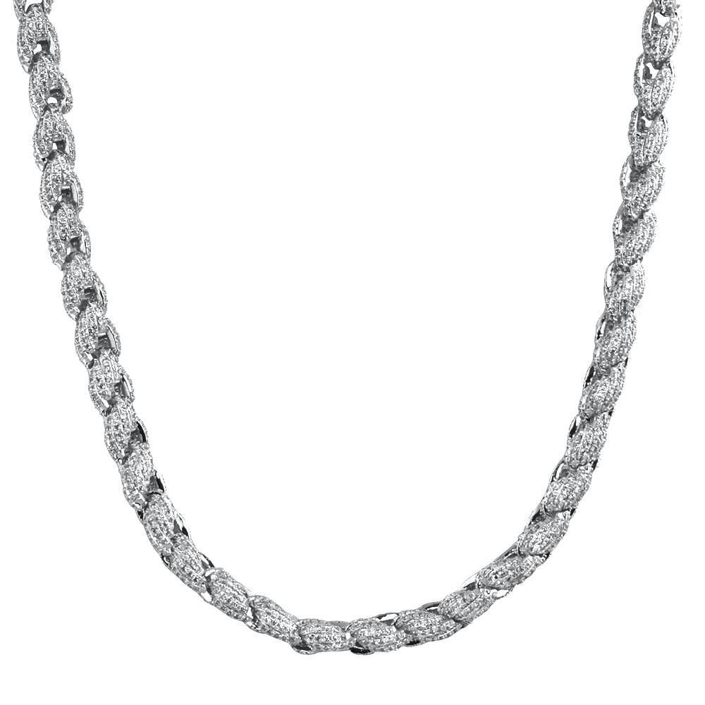 Bling Bling Rope Chain 8MM in Rhodium 18" HipHopBling
