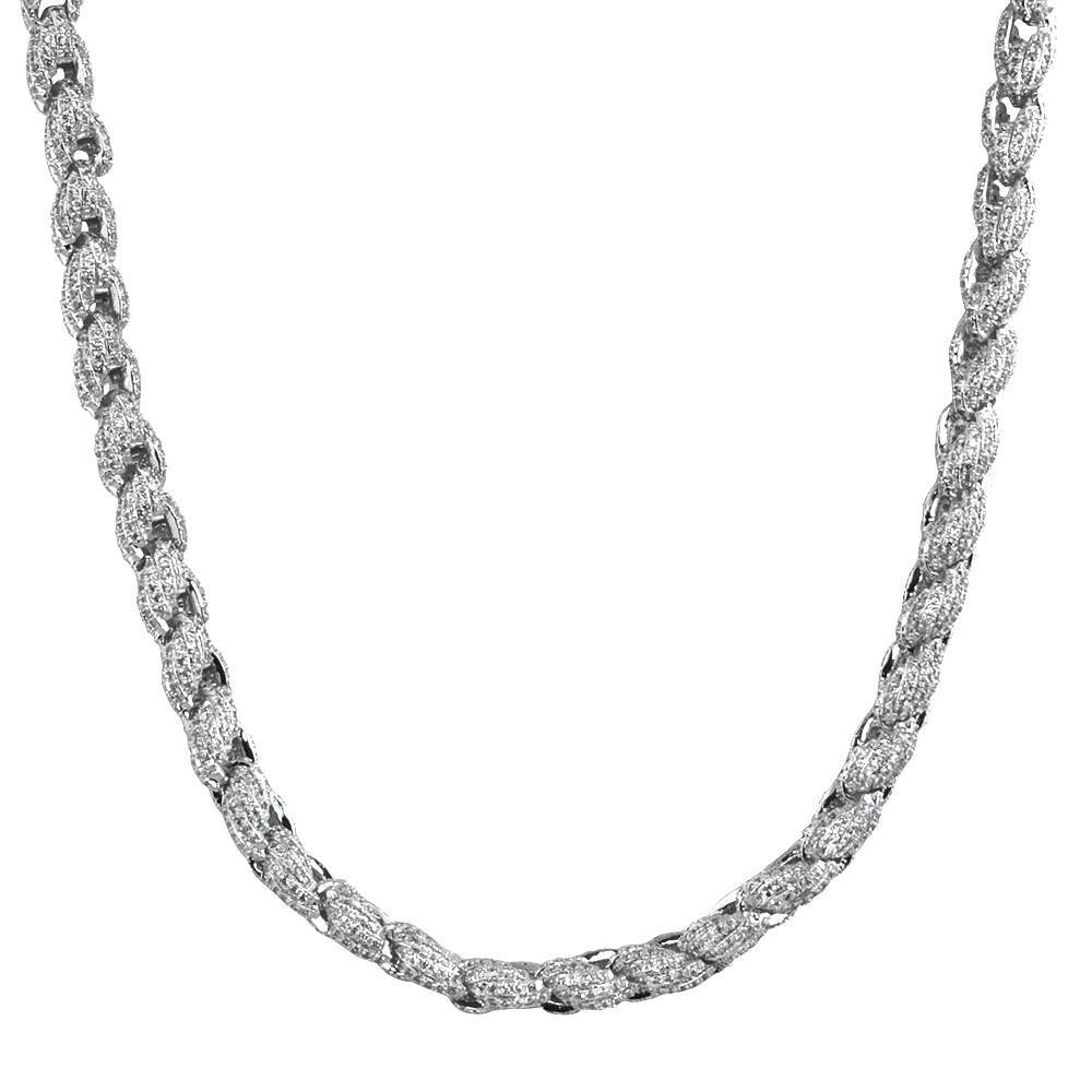 Bling Bling Rope Chain 8MM in Rhodium HipHopBling