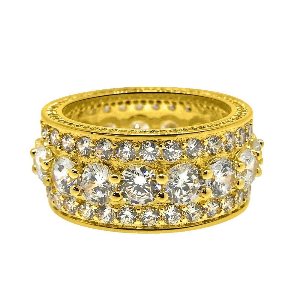 Bling Bling Royal 360 Eternity Band Gold CZ Ring 7 HipHopBling