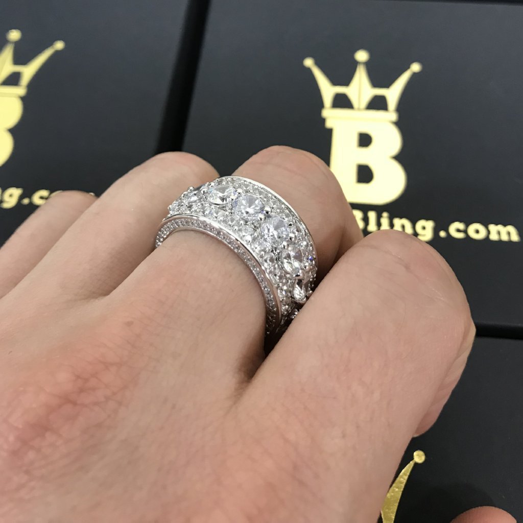 Bling Bling Royal 360 Eternity Band Rhodium CZ Ring 7 HipHopBling