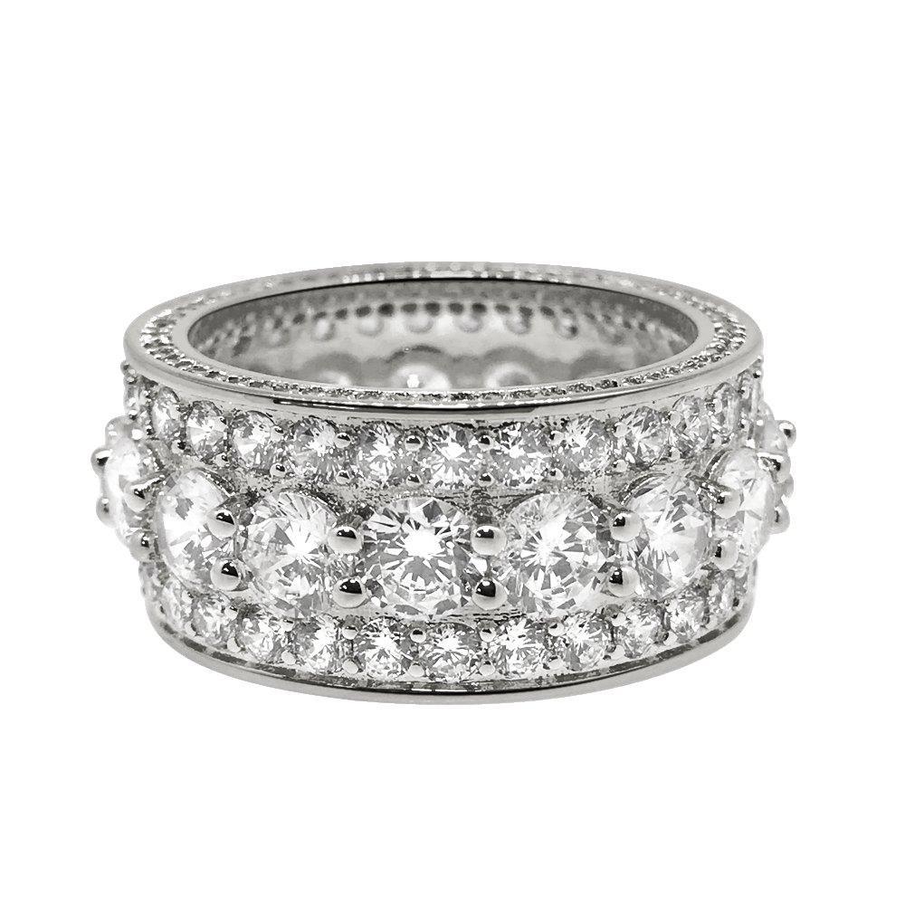 Bling Bling Royal 360 Eternity Band Rhodium CZ Ring 7 HipHopBling