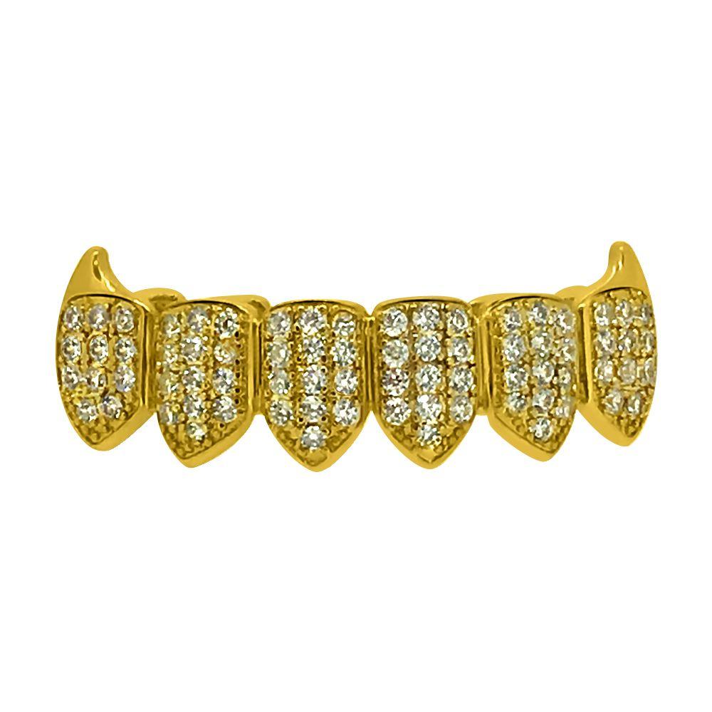 Bling CZ Vampire Gold Hip Hop Grillz Bottom Teeth HipHopBling
