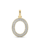 Block 30MM A - Z Letter Initial Diamond Pendant 10K Yellow Gold A HipHopBling