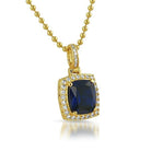 Blue Gem Hip Hop Iced Out Pendant .925 Sterling Silver HipHopBling