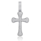 Bone Cross CZ Iced Out Hip Hop Bling Pendant Yellow Gold HipHopBling