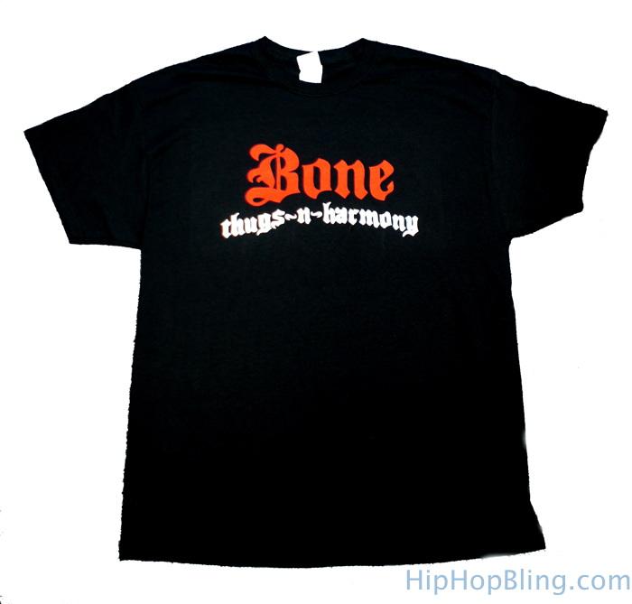 Bone Thugs n Harmony Red & White Logo Black T Shirt HipHopBling
