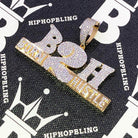 Born 2 Hustle CZ Hip Hop Bling Bling Pendant Yellow Gold HipHopBling