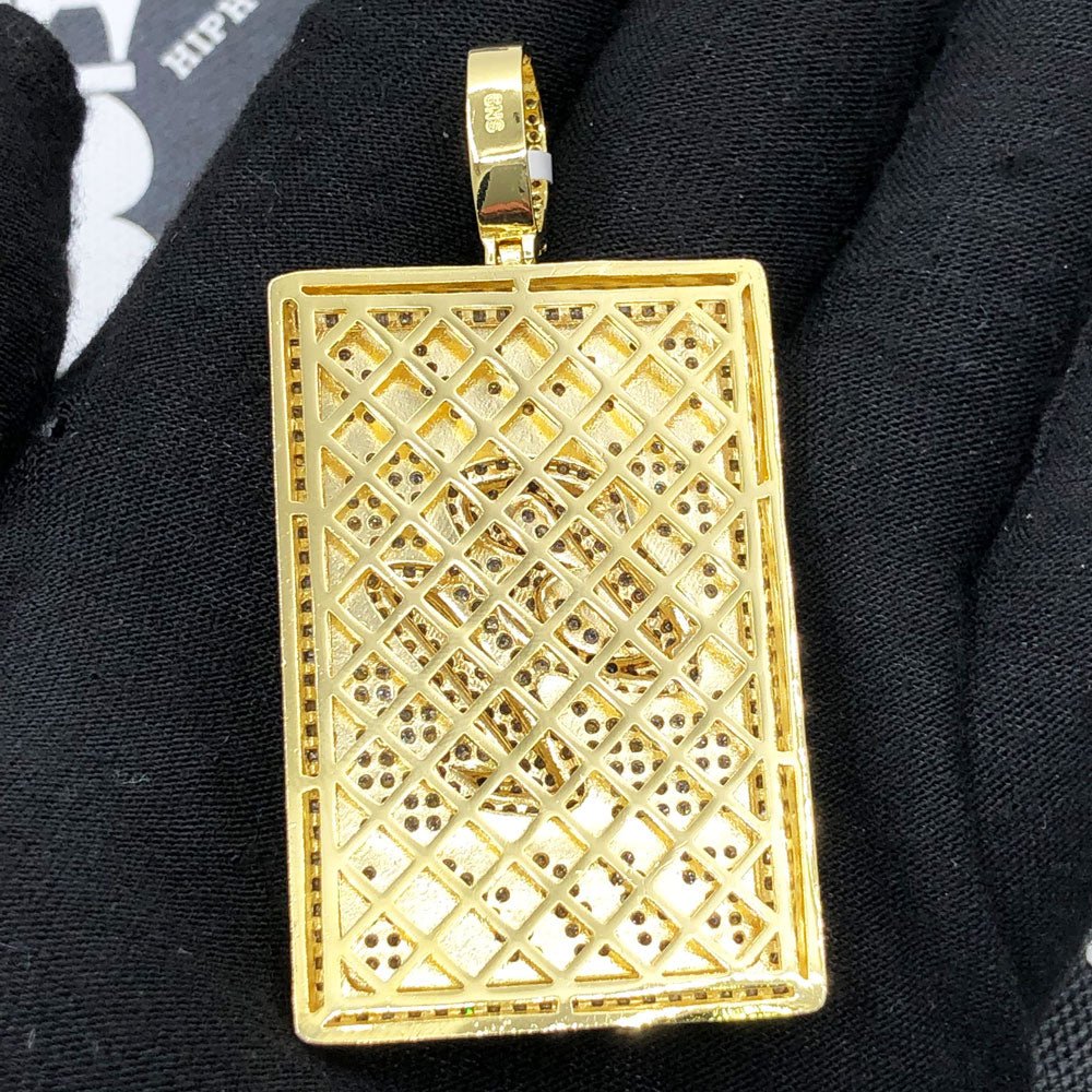 Boss Life Baguette VVS CZ Hip Hop Iced Out Pendant Yellow Gold HipHopBling