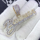 Bossman Baguette VVS CZ Hip Hop Iced Out Pendant Yellow Gold HipHopBling