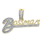 Bossman Baguette VVS CZ Hip Hop Iced Out Pendant Yellow Gold HipHopBling