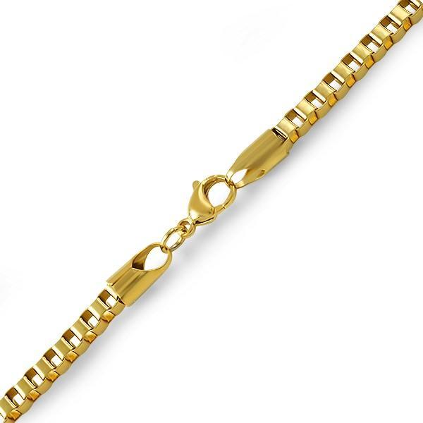 Box IP Gold Stainless Steel Bracelet 4MM HipHopBling