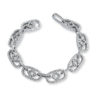 Box Oval Link CZ Iced Out Hip Hop Bracelet White Gold 8" HipHopBling