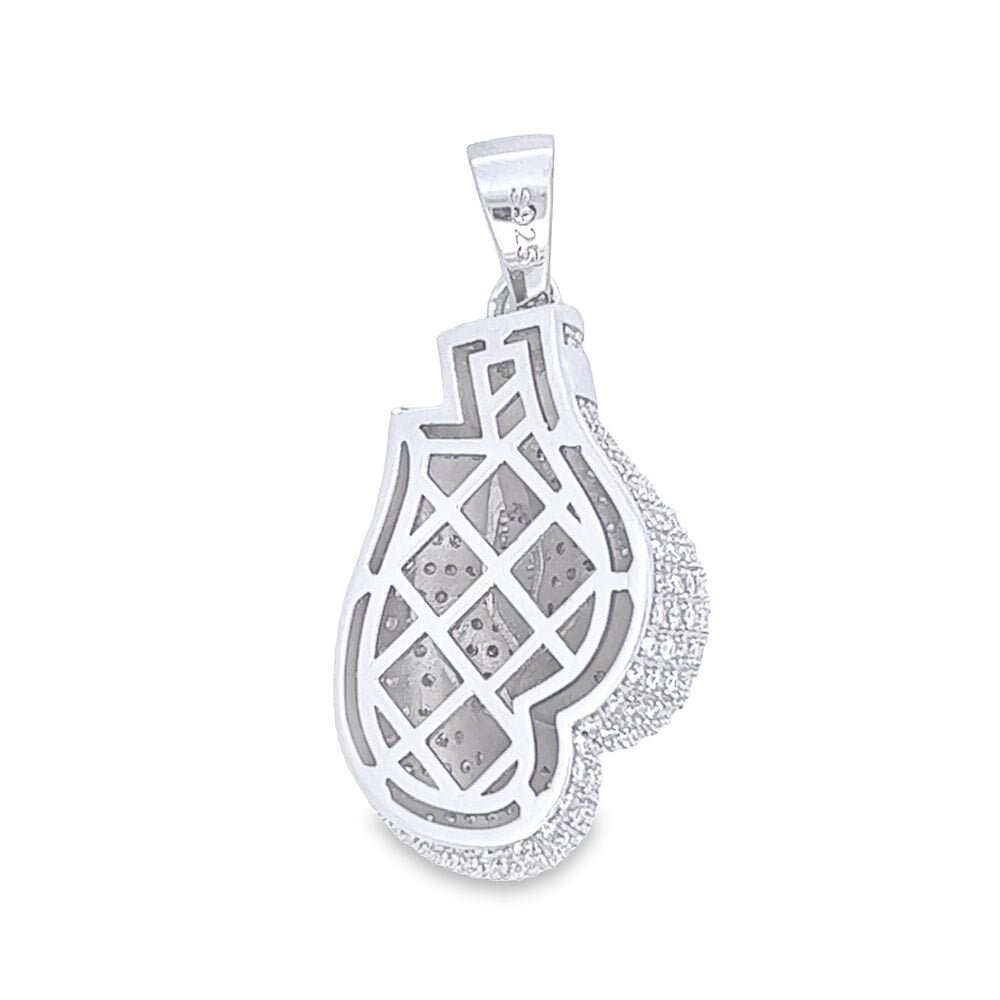 Boxing Gloves Iced Out VVS Moissanite Pendant .925 Sterling Silver HipHopBling