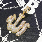 Bubble Allah Arabic Muslim CZ Hip Hop Bling Bling Pendant Yellow Gold HipHopBling