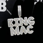 Bubble Baguette Letter Iced Out Name Custom Pendant Brass Yellow Gold 2 HipHopBling