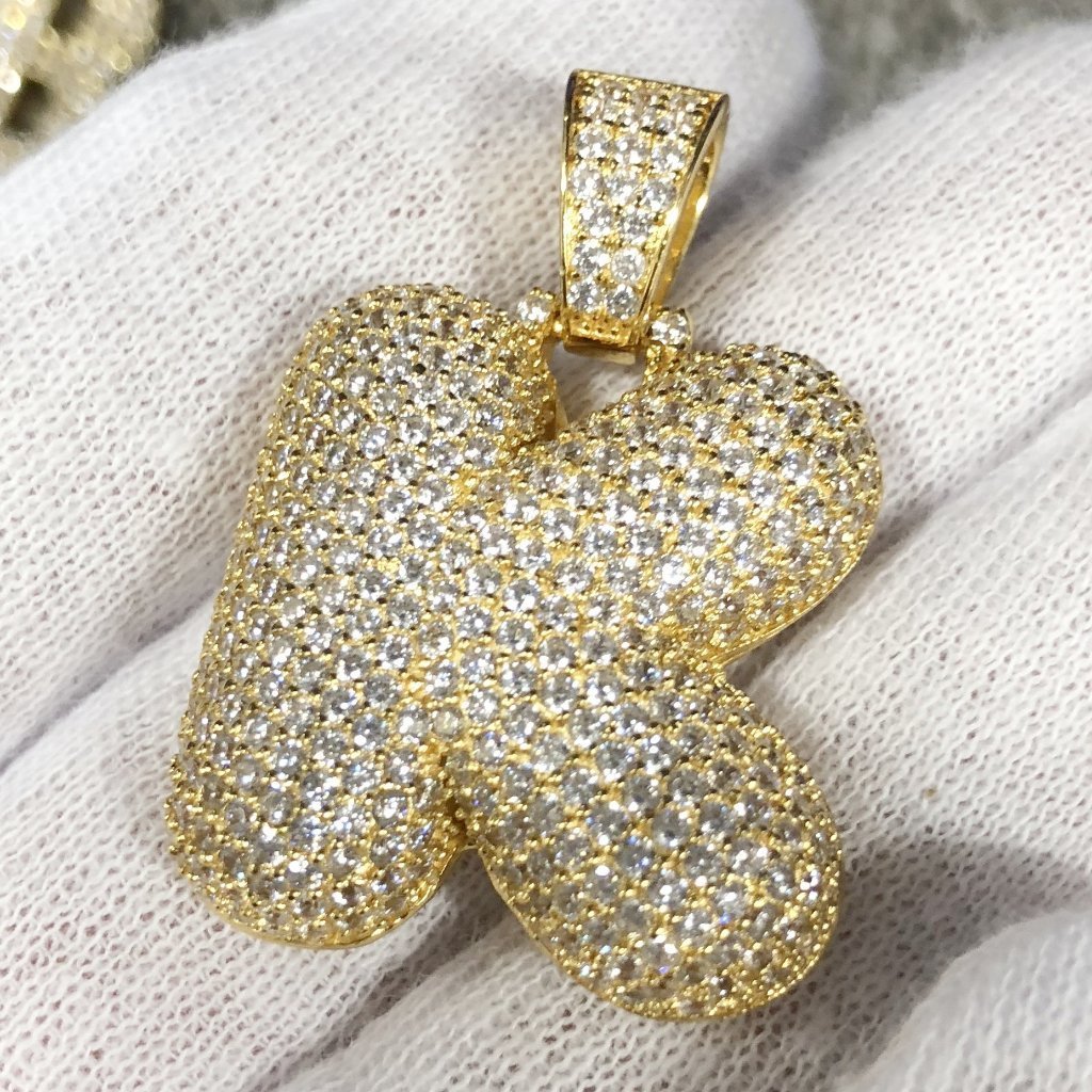 Bubble Initial Letters - .925 Sterling Silver - 18K Gold A HipHopBling
