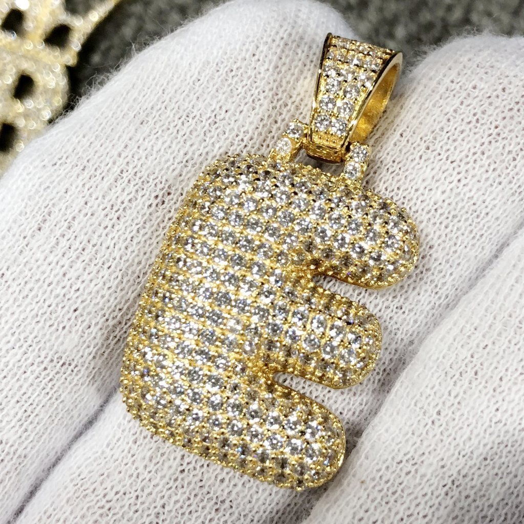 Bubble Initial Letters - .925 Sterling Silver - 18K Gold A HipHopBling