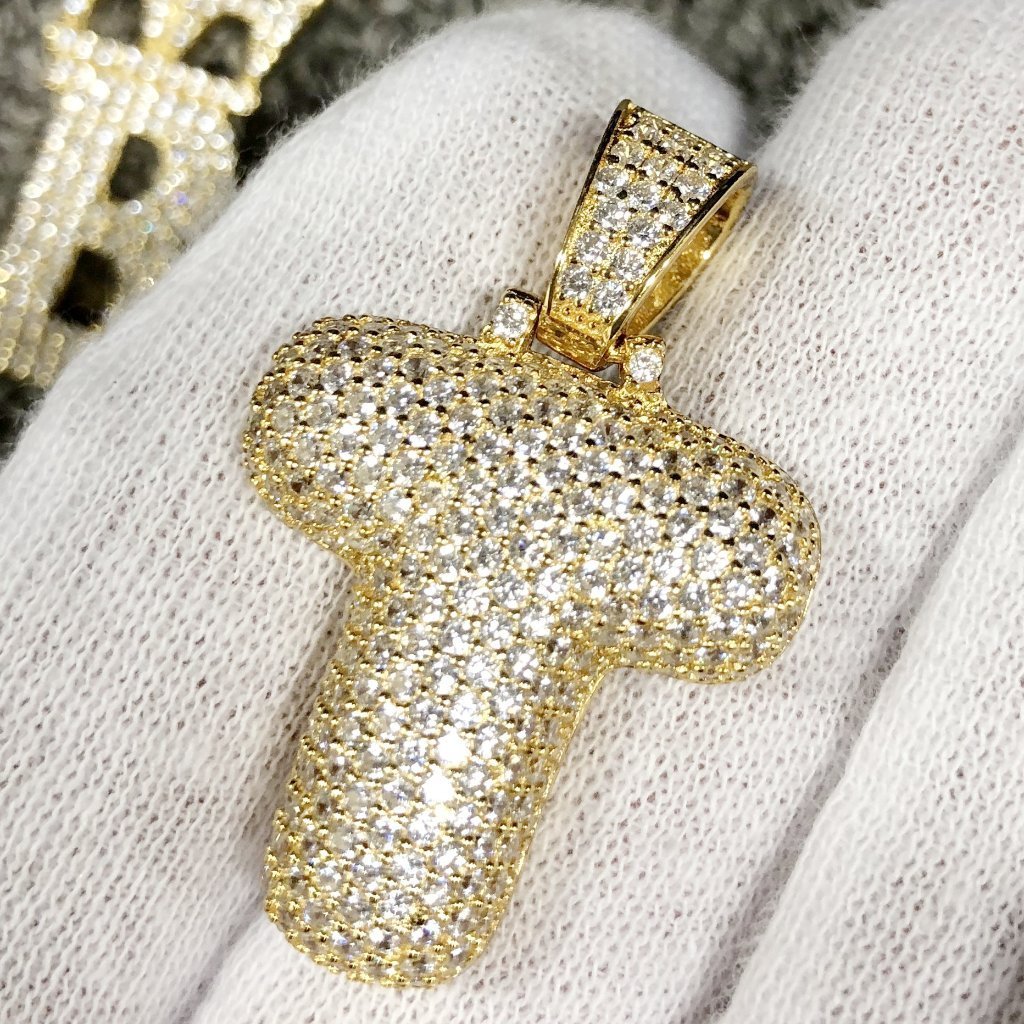 Bubble Initial Letters - .925 Sterling Silver - 18K Gold A HipHopBling