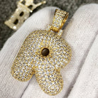 Bubble Initial Letters - .925 Sterling Silver - 18K Gold A HipHopBling