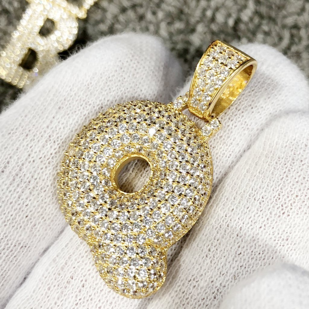 Bubble Initial Letters - .925 Sterling Silver - 18K Gold A HipHopBling