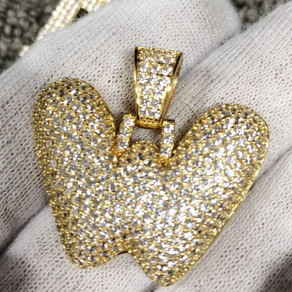 Bubble Initial Letters - .925 Sterling Silver - 18K Gold A HipHopBling