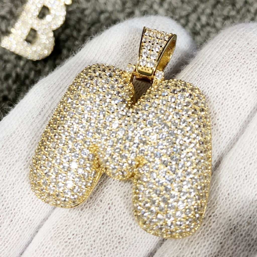 Bubble Initial Letters - .925 Sterling Silver - 18K Gold A HipHopBling