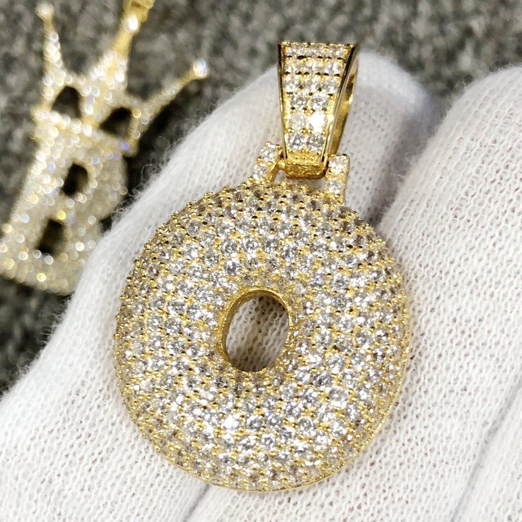 Bubble Initial Letters - .925 Sterling Silver - 18K Gold A HipHopBling