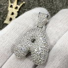 Bubble Initial Letters - .925 Sterling Silver - Rhodium A HipHopBling