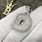Bubble Initial Letters - .925 Sterling Silver - Rhodium D HipHopBling
