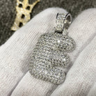 Bubble Initial Letters - .925 Sterling Silver - Rhodium E HipHopBling
