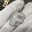 Bubble Initial Letters - .925 Sterling Silver - Rhodium F HipHopBling
