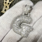 Bubble Initial Letters - .925 Sterling Silver - Rhodium G HipHopBling