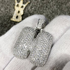 Bubble Initial Letters - .925 Sterling Silver - Rhodium H HipHopBling