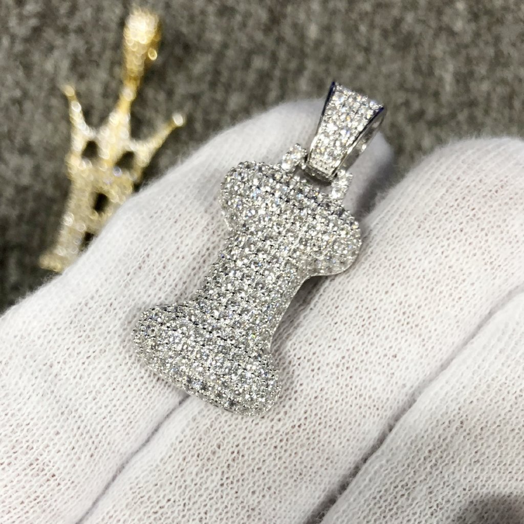 Bubble Initial Letters - .925 Sterling Silver - Rhodium I HipHopBling