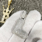 Bubble Initial Letters - .925 Sterling Silver - Rhodium L HipHopBling