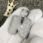 Bubble Initial Letters - .925 Sterling Silver - Rhodium N HipHopBling