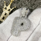 Bubble Initial Letters - .925 Sterling Silver - Rhodium P HipHopBling