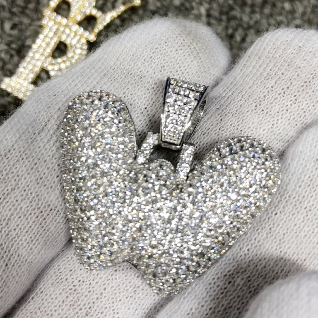 Bubble Initial Letters - .925 Sterling Silver - Rhodium W HipHopBling