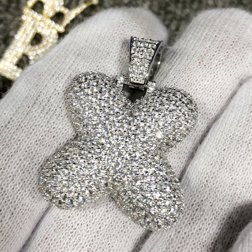 Bubble Initial Letters - .925 Sterling Silver - Rhodium X HipHopBling