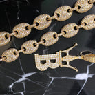 Bubble Link Mariner Bling Bling Gold CZ Chain Yellow Gold 18" HipHopBling