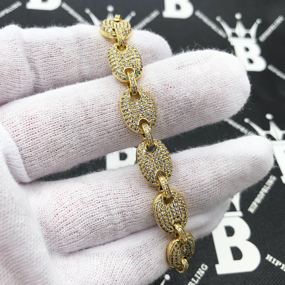 10mm Iced Out Ball Chain VVS Bust Down Micro Pave Gold Or White Gold