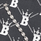 Bubble Mariner Link Iced Out Hip Hop Bracelet White Gold 8" HipHopBling