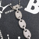 Bubble Mariner Link Iced Out Hip Hop Bracelet White Gold 8" HipHopBling