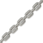 Bubble Triple Link Bling Bling Bracelet White Gold 7" HipHopBling