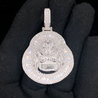 Buddha Baguette 6.1cttw VVS Moissanite Pendant .925 Sterling Silver White Gold HipHopBling