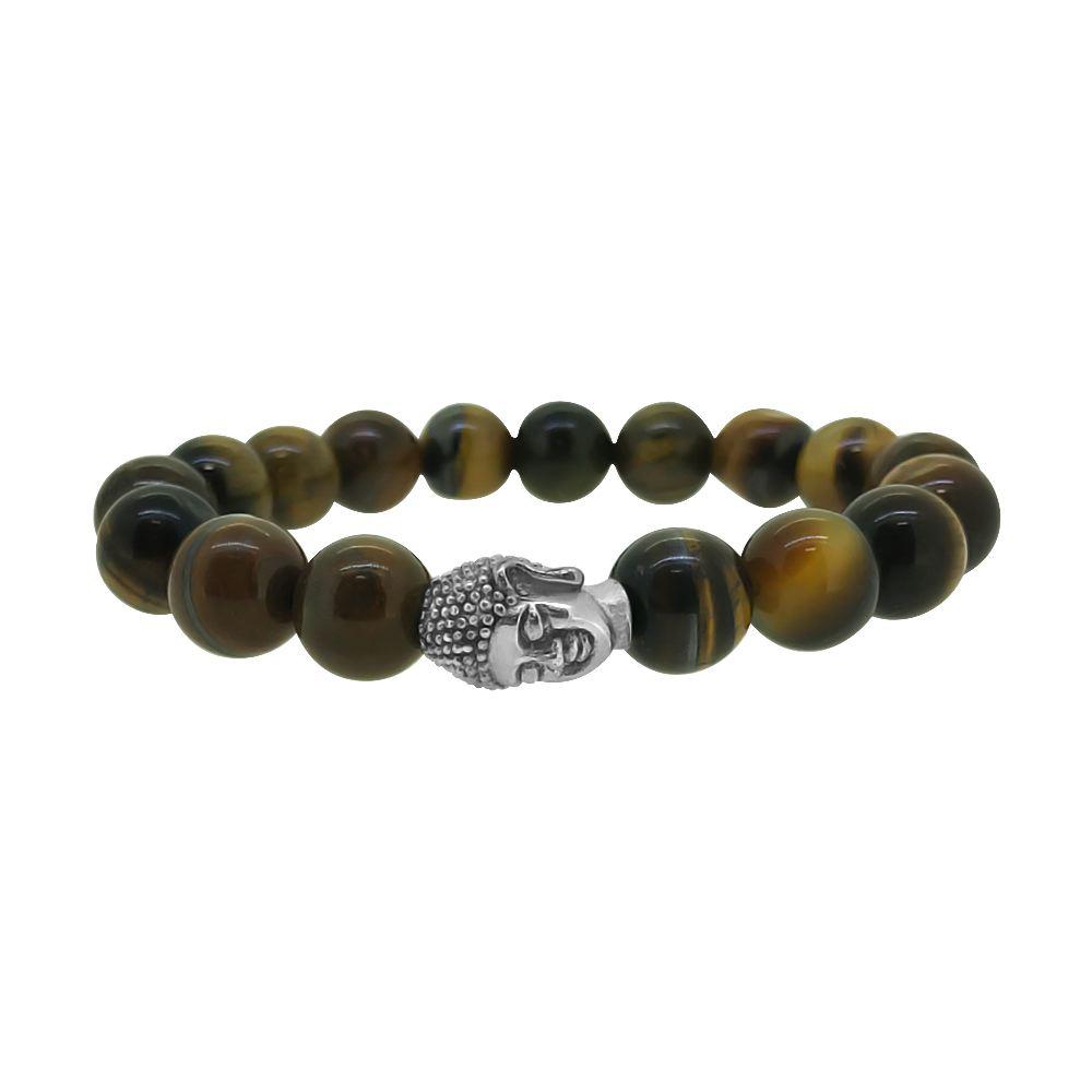 Buddha Tiger Eye Beads Fashion Bracelet HipHopBling