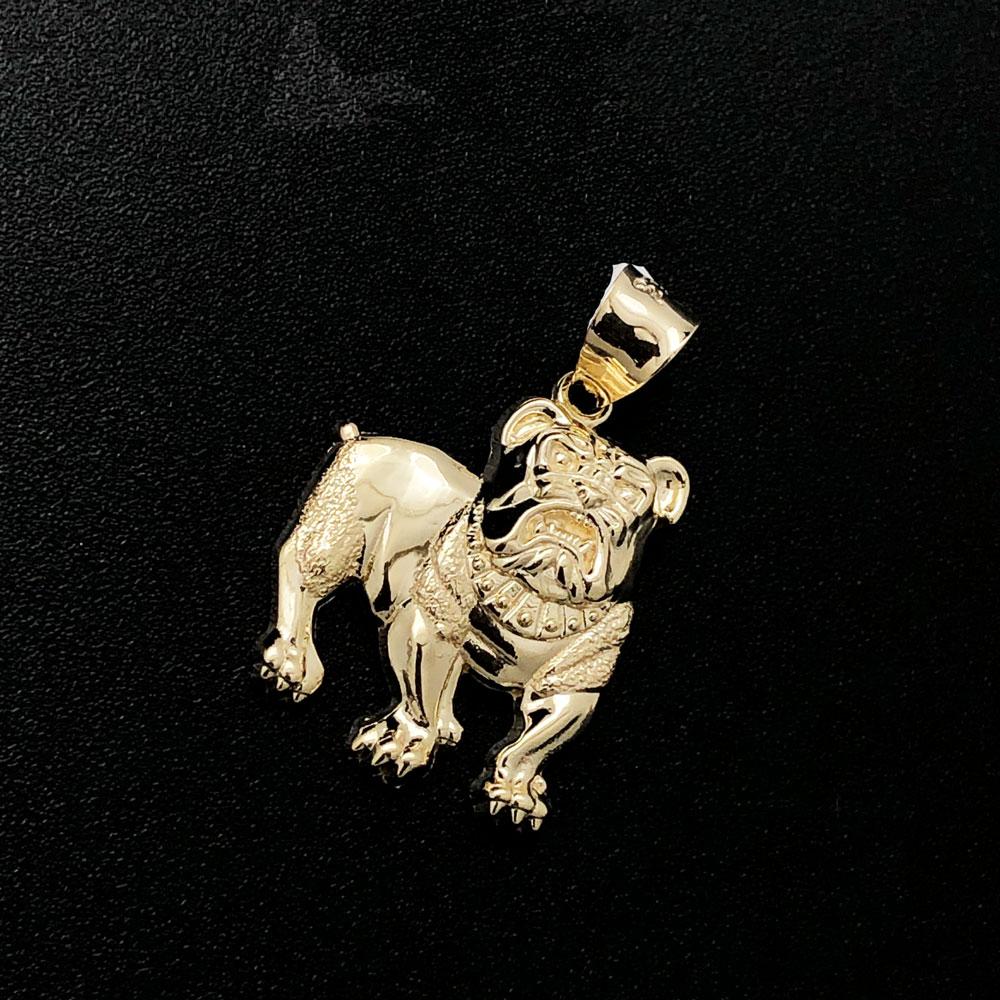 Bulldog Pendant 10K Yellow Gold Pendant HipHopBling