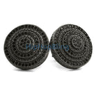BullsEye Jumbo Bling Bling Earrings Black CZ Micro Pave HipHopBling