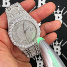 Bust Down Moissanite Steel VVS Iced Out Watch Yellow Gold HipHopBling