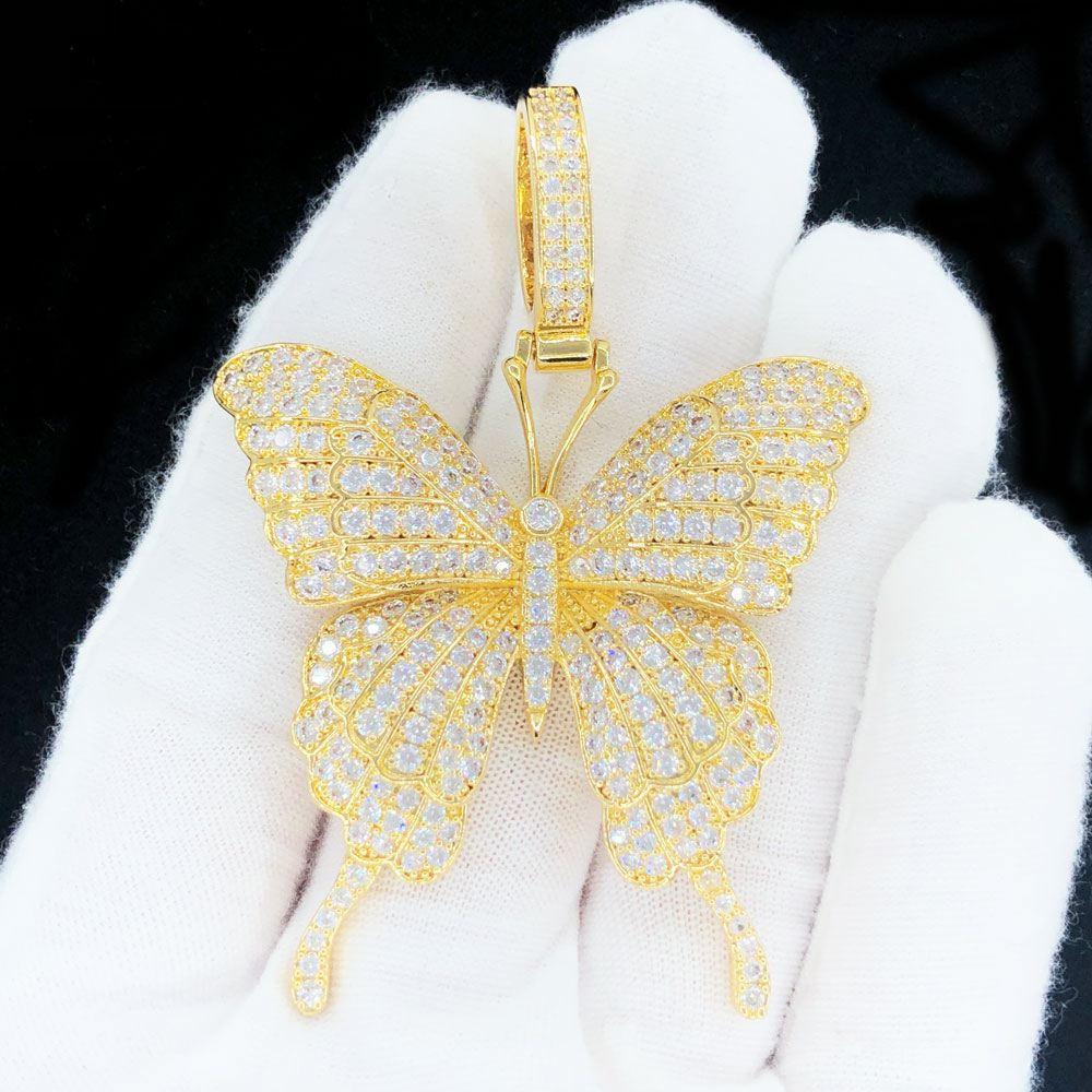 Butterfly Iced Out Hip Hop Pendant HipHopBling